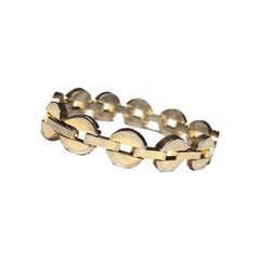 Vintage Gold Tone Chunky Open Center Round Link Chain Bracelet Retro Costume GUC