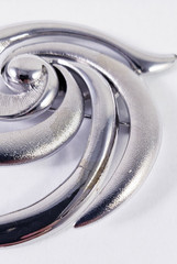 Vintage Tona Silver Tone Dual Texture Swirl Pin Brooch