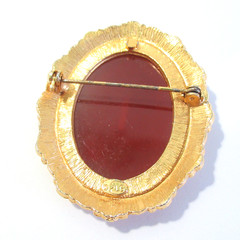 Lind-Gal Signed LG Vintage Cameo Brooch Pin