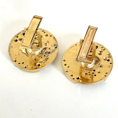 Vintage 14K Yellow Gold Filled Watch Movement Steampunk Bullet Back Cufflinks