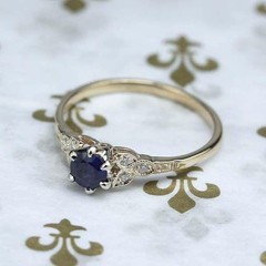 Art Deco Style Lab Created Diamond 14K White Gold FN Engagement Ring