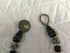 Vintage Handmade Black Lampwork Glass Silver-Toned Retro Beaded Bracelet