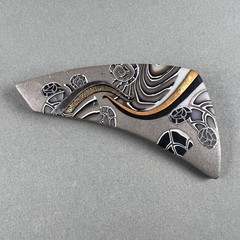 Vintage Abstract Design Brooch Polymer Clay q3z
