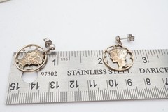 Vintage Carved Mercury Silver Dimes Earrings