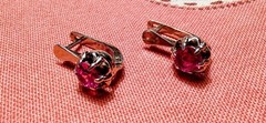 Vintage Corundum Earrings Silver 925 Women’s Jewelry, made in USSR