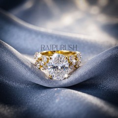 Oval and Marquise Moissanite Engagement Ring 925 Sterling Silver Bridal Promise