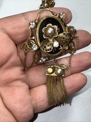 Brooch Pendant Earrings Set Victorian Antique 100 Years Old Read Description