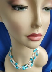 Original NATIVE American Artie YELLOWHORSE Turquoise STERLING SILVER Necklaces