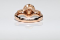 New Made 18k Gold Natural Diamond Decorated Solitaire Amazing Ring