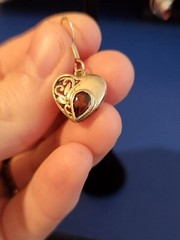 Sterling Silver Ruby Heat Shaped Dangle Earrings