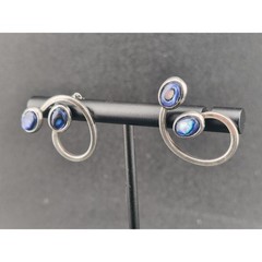Vintage Village Originals 925 Sterling Silver Abalone Swirl Post Earrings