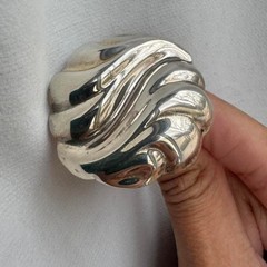 Large Sterling Silver Ring Adjustable 7-9 Taxco Modernist Minimal OOAK Mexico