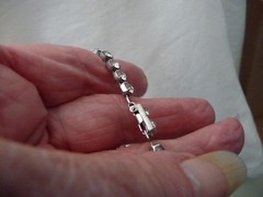 TENNIS SILVER TONE RHINESTONES 5 3/4”L 1/4” W BRACELET #23/23