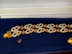 RARE CAMROSE KROSS JBK Jacqueline Kennedy Celtic Scroll Faux Kunzite Bracelet