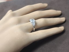 Vintage Platinum Engagement Ring 1.71ct.Natural Cushion Diamond GIA Cert 1930’s