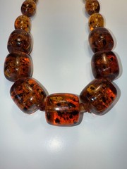 Genuine Vintage Natural Authentic Baltic Amber cogna Bead Necklace 212 g