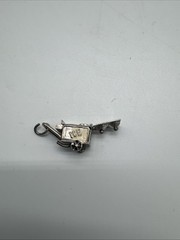 Vintage Sterling 3D Movable Love & Luck Enamel Ice Cream Cart Bracelet Charm 1.5
