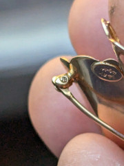 Vintage 14k Gold Feather & Gemstone Brooch/Pin SIGNED 8.9grams eBay GIA Verified