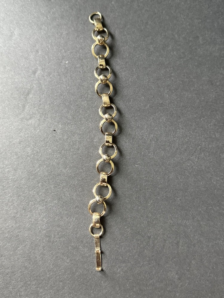 Vintage Chain Link Stackable Bracelet Gold Tone 8” Career Minimalist Old Money