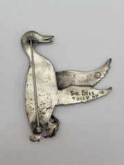 Vintage 1968 Sid Bell Tully NY Goose / Duck Brooch / Pin Sterling Silver