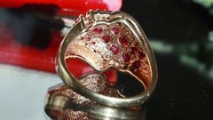 10k yellow gold ring 1.40ct natural, treated ruby size 8 vintage 4.27gr N3724