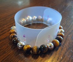 Vintage MILOR Italy Magnetic Sterling Tigereye Bracelet Fits 6.5″ See Pics/Descr