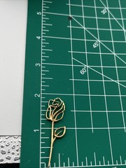 Vintage Rosalie Rose Flower Cottagecore Gold Vermeil 925 Long Stem Drop Earrings