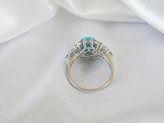 Vintage Sterling Silver 925 Sleeping Beauty Blue Topaz Ring Size 7