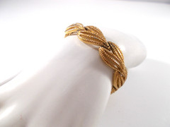 VTG Monet Openwork Teardrop Shape Link Gold Tone Bracelet Safety Chain Free Ship