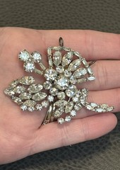 Signed Austria Designer Clear Rhinestones Pendant For Necklace – GLAMOROUS!!