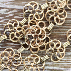 VINTAGE RETRO ERA KNOT SWIRL GOLD FILLED CHAIN LINK NECKLACE 15.25″ 1940’S