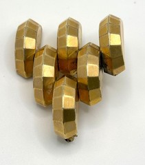 Vintage 1/20 14K Gold Geometric Hobé Pin, Signed