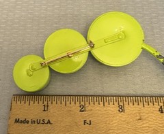 Vintage Signed Vendome Brooch AB Watermelon Rivoli Mod Pop Chartreuse 4.5″ READ