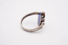 Vintage Sterling Silver 925 Black Onyx Azurite Spinner Ring Size 6.5