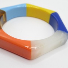 Hexagon Vintage Plastic Bracelet Colorful Bangle Bracelet 6 Sides