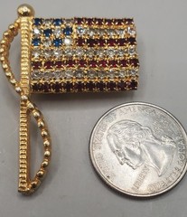 6 Pc U.S.A. Flag Lot: Rafaelian + 2 Unsigned Flag Brooches, 2 Pins, Earrings