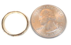 Antique Art Deco 14K 18K Yellow Gold Engraved Wedding Band Ring Size 5 UK-J1/2