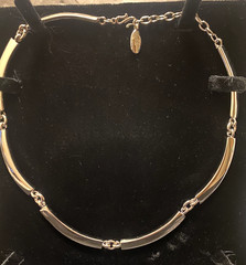 Givenchy Silver Plated Metal Necklace Chain Vintage 1980s Signed Collar