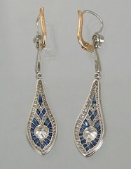 4Ct Vintage Art Deco Style Diamond Drop Dangle Wedding Milgrain Silver Earrings