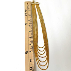 Vtg Nolan Miller Necklace Liquid Multi-Strand Necklace Rhinestone Buckle Gold