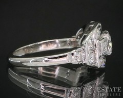 Antique 14k White Gold Natural .60ctw Diamond Engagement Ring 4.4g i20207