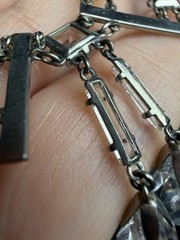 Delicate 1920s Art Deco Platinon Crystal Drop Necklace