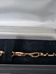 Vintage 1990-s Rolled Gold Zircons Bracelet- Hallmarked 585 RG!!
