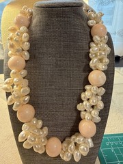 Stunning Antique Baroque Multi Real Pearl And Crystal Glass Beads Necklace Heavy