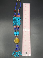 Vintage Southwestern Style Faux-Gemstone Tassel Necklace