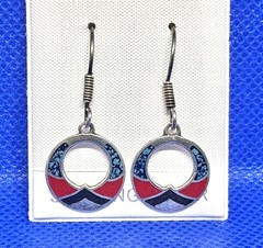 1.25″ Vintage MEXICO Earrings 925 Sterling Silver Turquoise Coral Onyx NEW