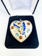 Vintage Gold Guilded Double Sided Porcelain Pendant Gently Used
