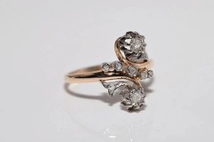 Art Deco Style Round Lab Created Diamond 14k Rose Gold FN Engagement Ring