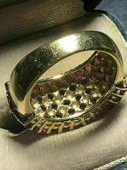 3.50 Ct Natural Red Ruby Art Deco Vintage Engagement Ring 14K Yellow Gold Finish