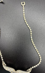 Vintage Marcel Boucher Clear Baguette Ribbon Choker Necklace